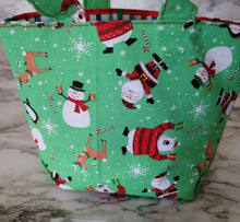 Load image into Gallery viewer, Small Reusable Christmas Fabric Gift Bag