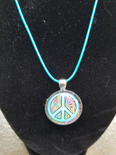 Load image into Gallery viewer, Blue Peace Sign Necklace