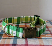 Load image into Gallery viewer, Green Plaid Dog Collar