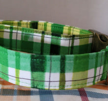 Load image into Gallery viewer, Green Plaid Dog Collar