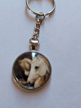 Load image into Gallery viewer, White Horse Keychain Cabochon
