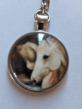 Load image into Gallery viewer, White Horse Keychain Cabochon