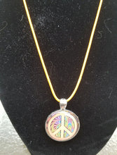 Load image into Gallery viewer, Yellow Peace Sign Necklace