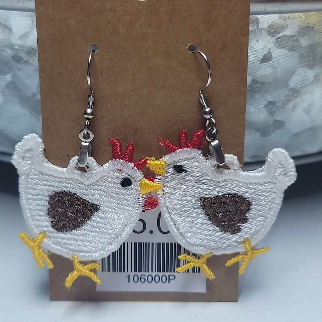 Lace Chicken Earrings
