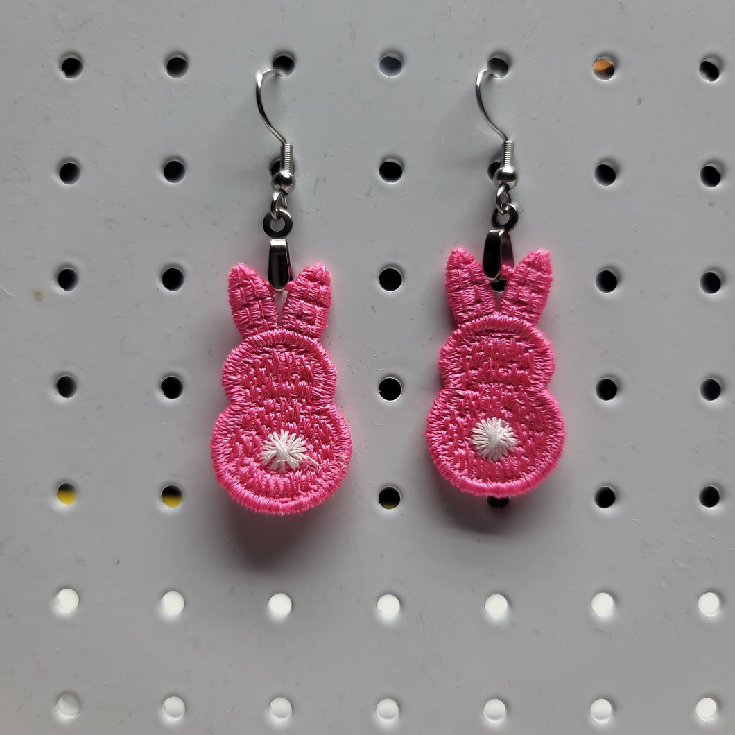 Pink Bunny Lace Earrings