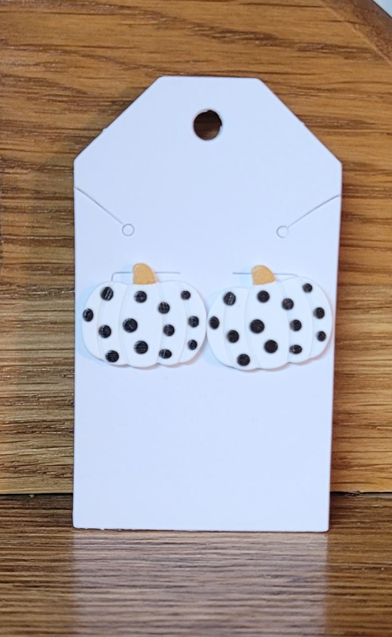 Polka Dot Pumpkin Earring