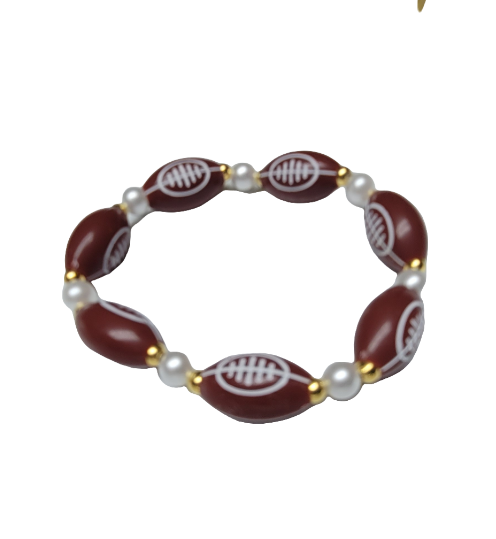 Footballs Beaded Bracelet