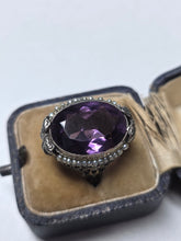 Load image into Gallery viewer, 1930s Filigree ring amethyst
