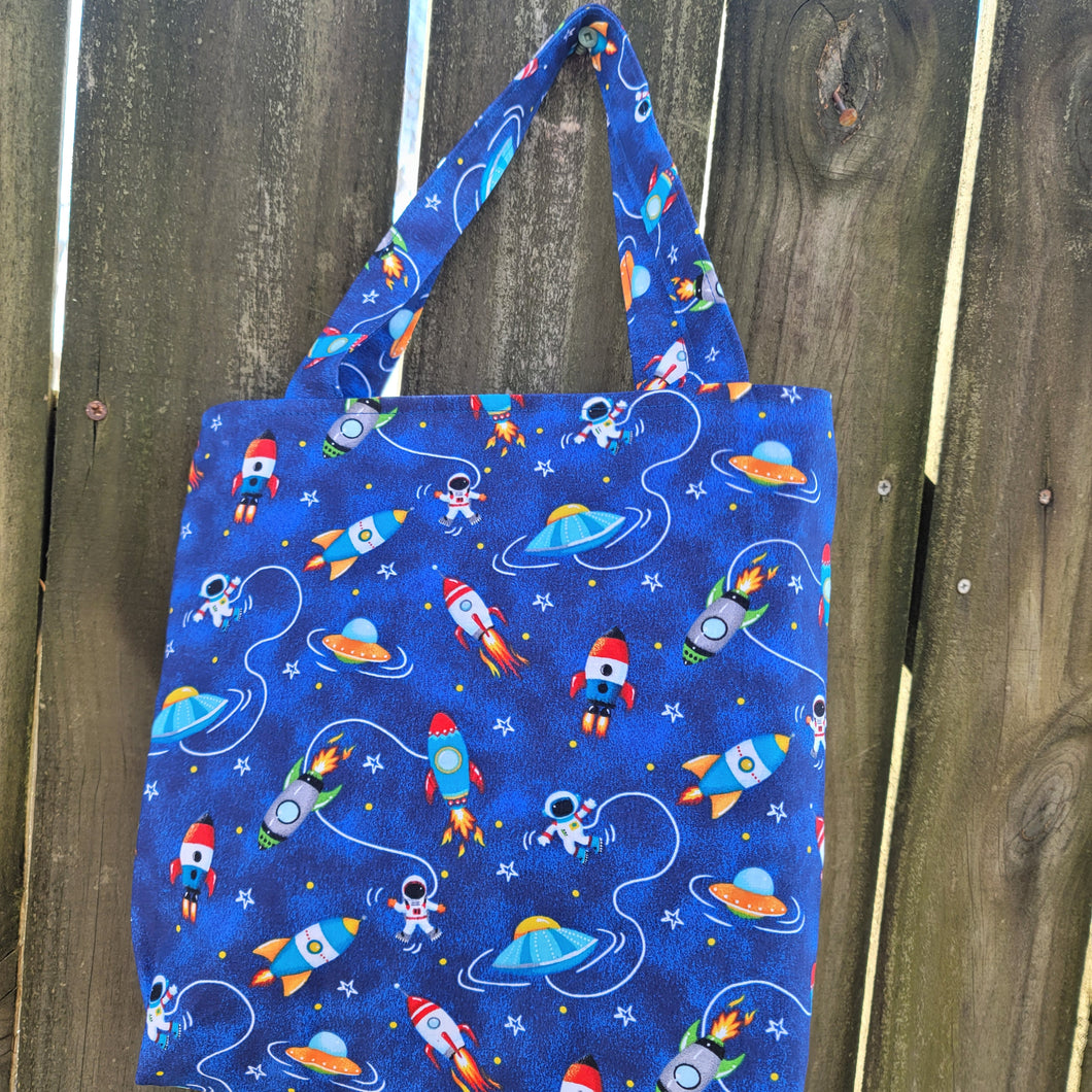 Kids Spaceship Tote Bag
