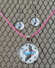 Load image into Gallery viewer, Swallow Bird With Black Dots Necklace Earrings Set

