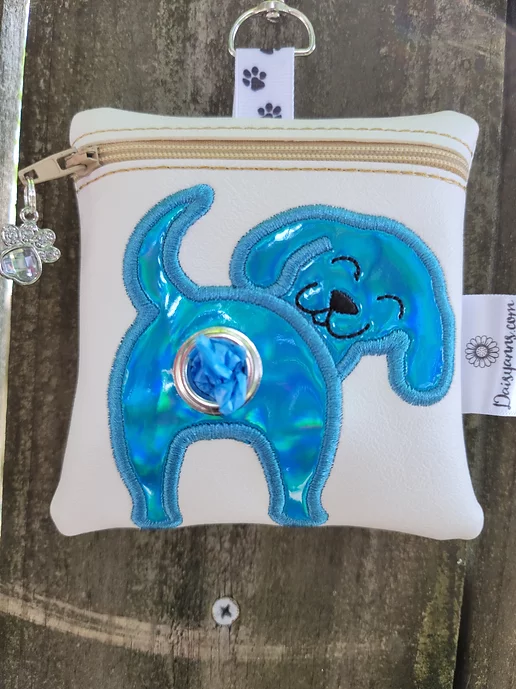 Blue Lab Dog Poo Bag Holder