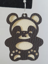 Load image into Gallery viewer, Panda Bear Faux Leather Earrings
