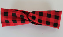 Load image into Gallery viewer, Buffalo Plaid Twist Knot Head band
