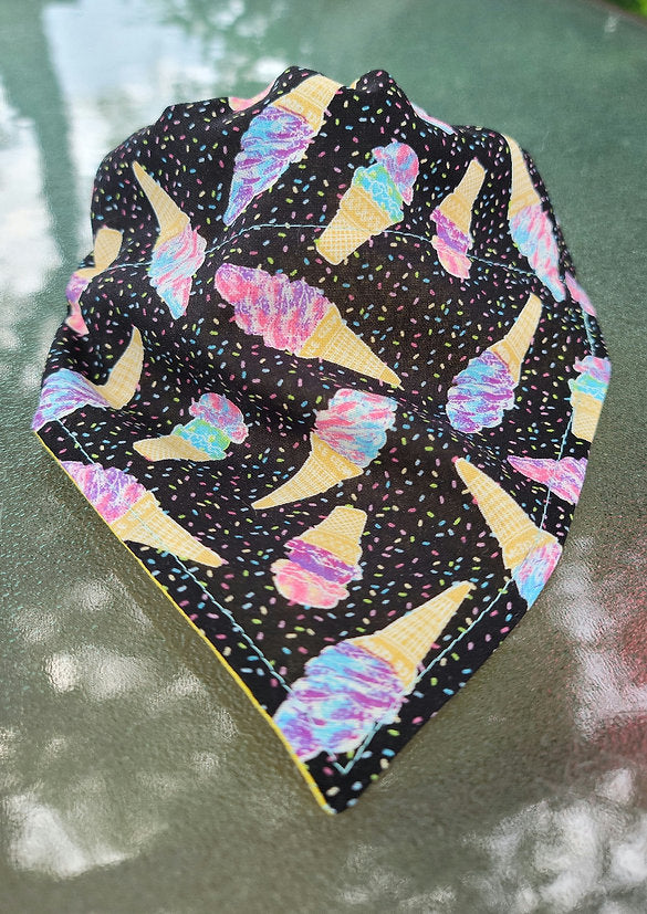 Ice Cream Cone Reversible Dog Bandana
