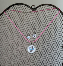 Load image into Gallery viewer, Swallow Bird With Black Dots Necklace Earrings Set
